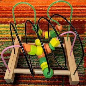 IKEA Wooden Colorful Bead Maze Roller Coaster Activity Learning Baby Toddler Toy